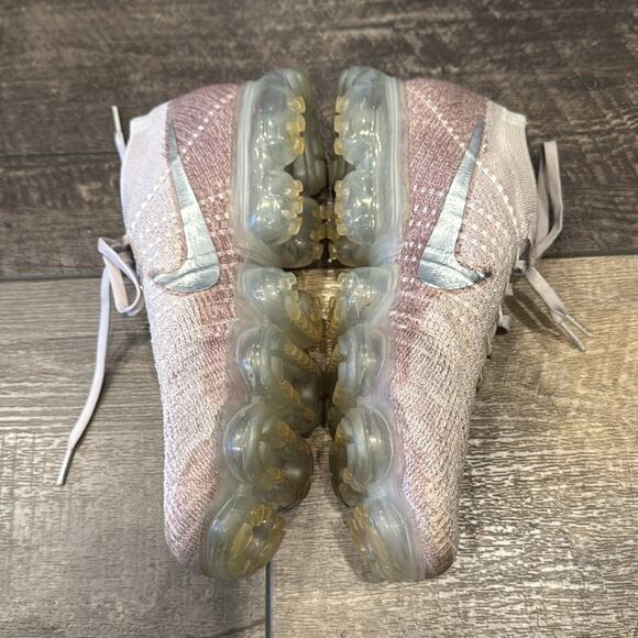 Nike Women's Air VaporMax String Flyknit Shoes Sunset Glow Taupe Grey Size 9.5 - Picture 5 of 12